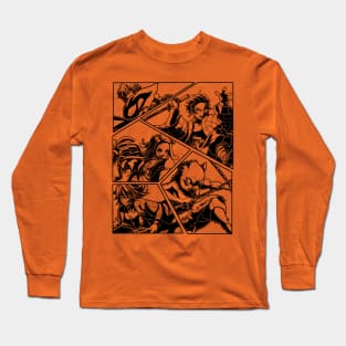 Demon Slayer Tanjiro Team Line Art Long Sleeve T-Shirt